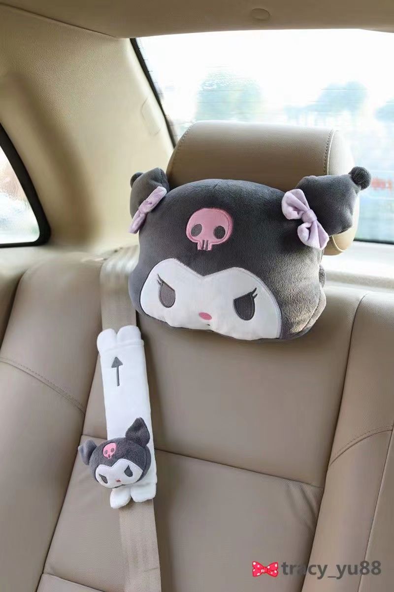 Cute car headrest Cushion Seat belt