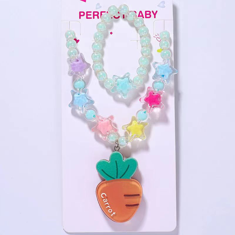 Lovely colorful luminous necklace bracelet set