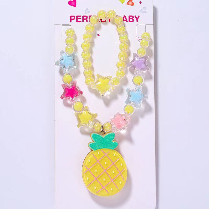 Lovely colorful luminous necklace bracelet set