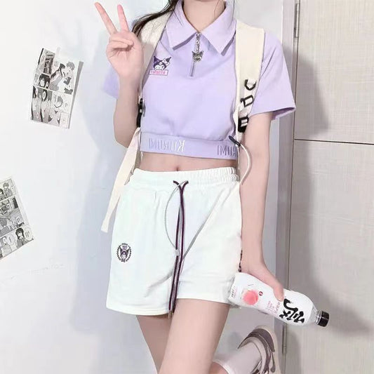 Lovely polo shirt + sports shorts set