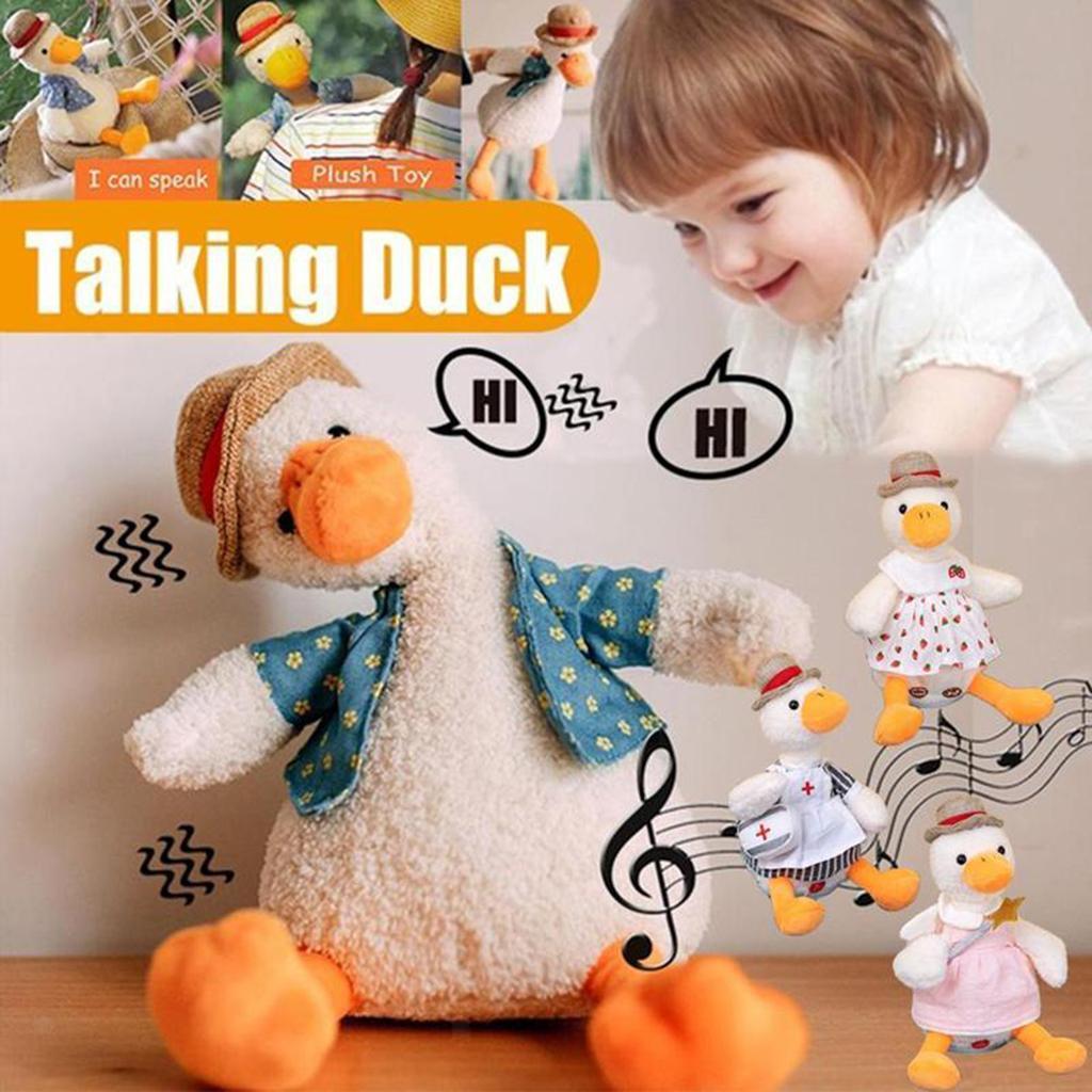 Talking Duck Electric Pet Record Plush Toy Cute Nod Duck for Kids Funny Gift