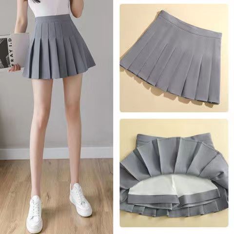 2022 summer solid color pleated skirt