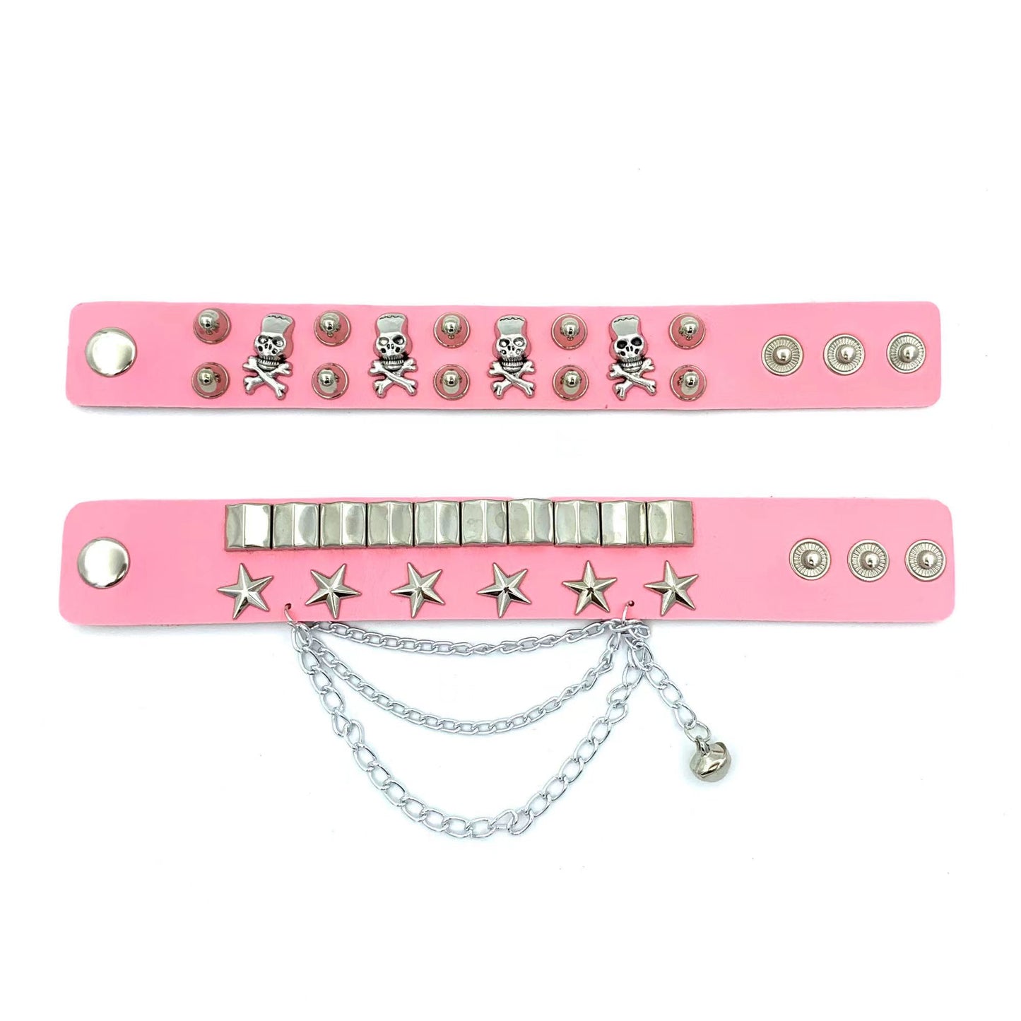 Punk skull studded bracelet