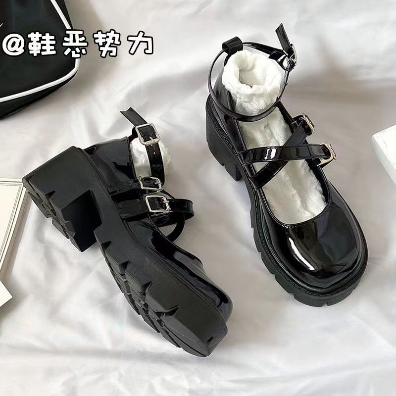 Japanese retro college leather shoes