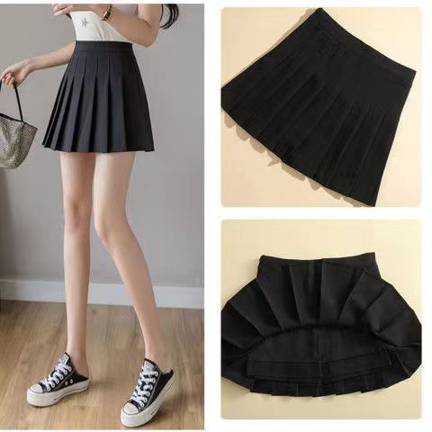 2022 summer solid color pleated skirt